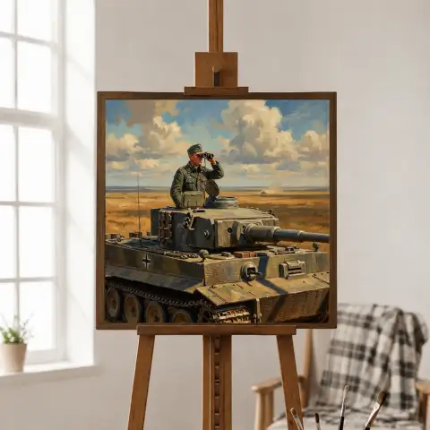Командир танка «Тигр» осматривает горизонт
