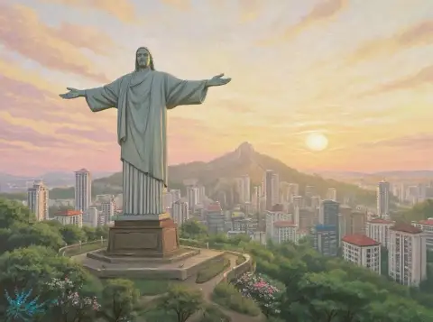 마닐라 유리탑 위의 석양의 평온함