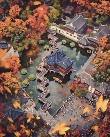 静かな豫園の景観ビュー