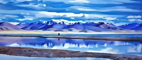 انعكاس بحيرة الجبل سيرين نامستو