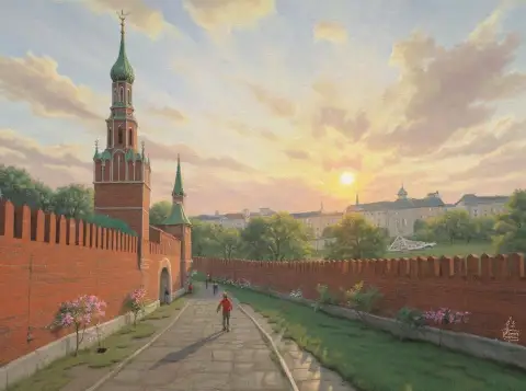 Солнечный свет над стенами Кремля