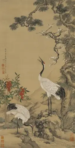 ال cranes وزهور