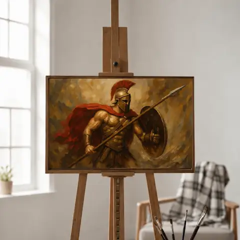 槍と盾を持つスパルタ戦士