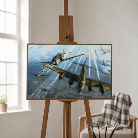قاذفة B-17 وطائرة P-47
