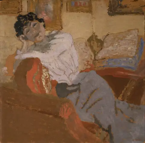 Fru Hessel på sofaen - Elegant vintage kunst