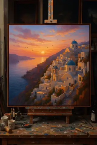 ギリシャ サントリーニ島 夕日