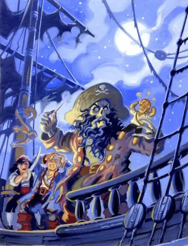 Monkey Island LeChuck spökskepp väggkonst