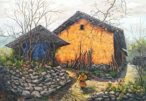 ベトナムのファームハウスの春のアート